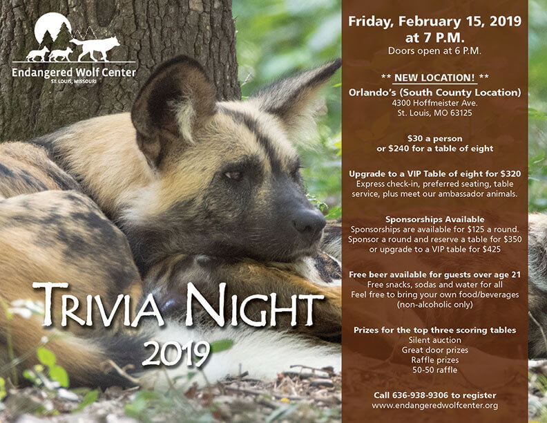 Join us for Trivia Night 2019 | NEW Location - Endangered Wolf Center