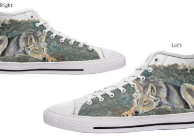 Artist Designs Wolf Shoes to Support the EWC!